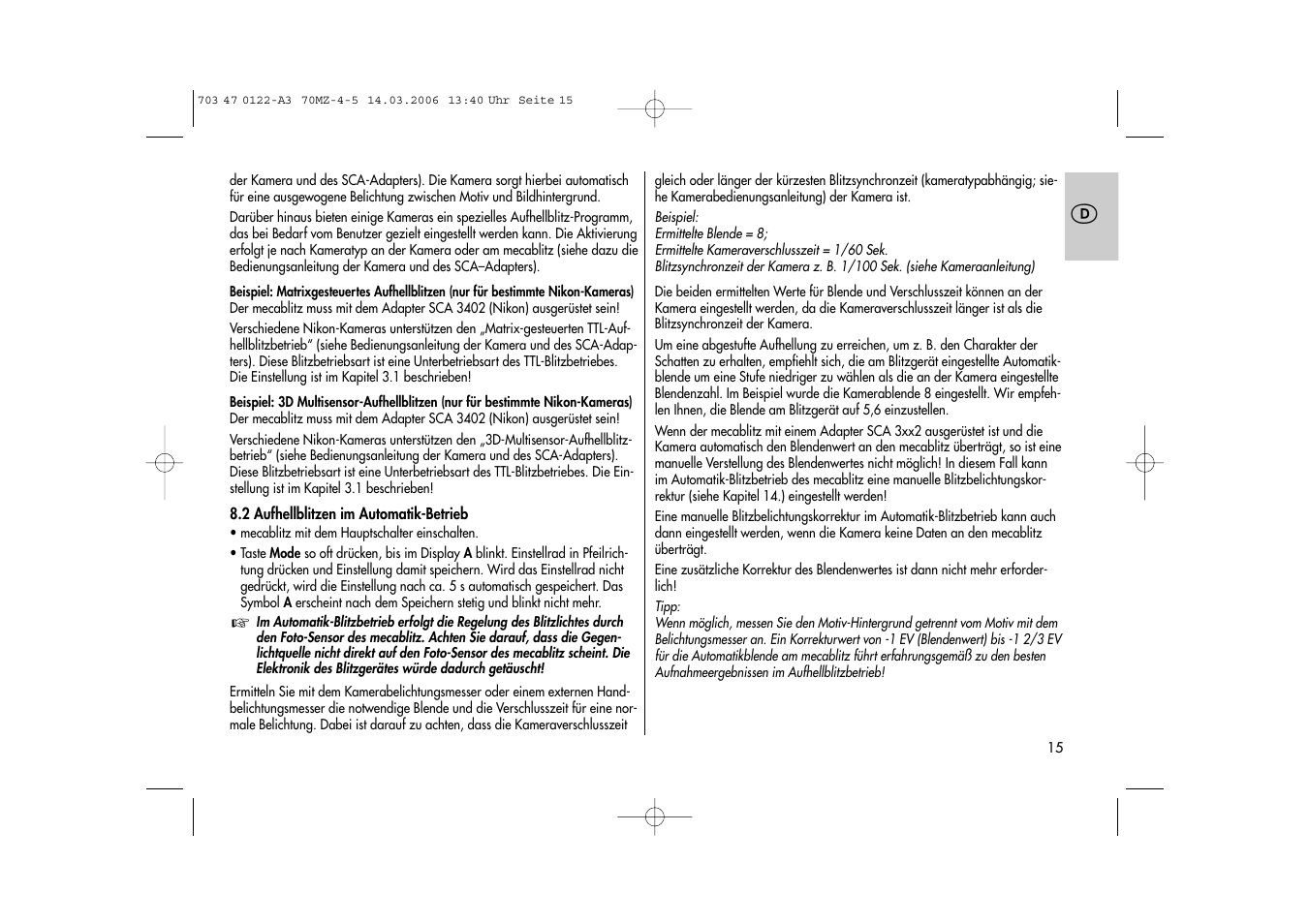 Metz 70 MZ-4/5 User Manual | Page 15 / 180