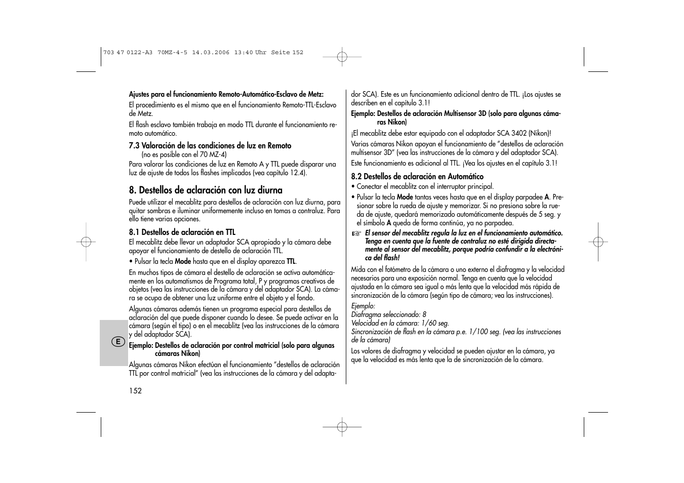 Metz 70 MZ-4/5 User Manual | Page 152 / 180