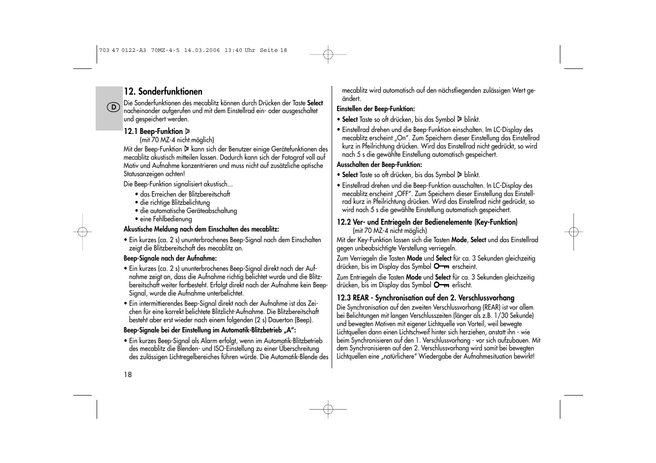Metz 70 MZ-4/5 User Manual | Page 18 / 180
