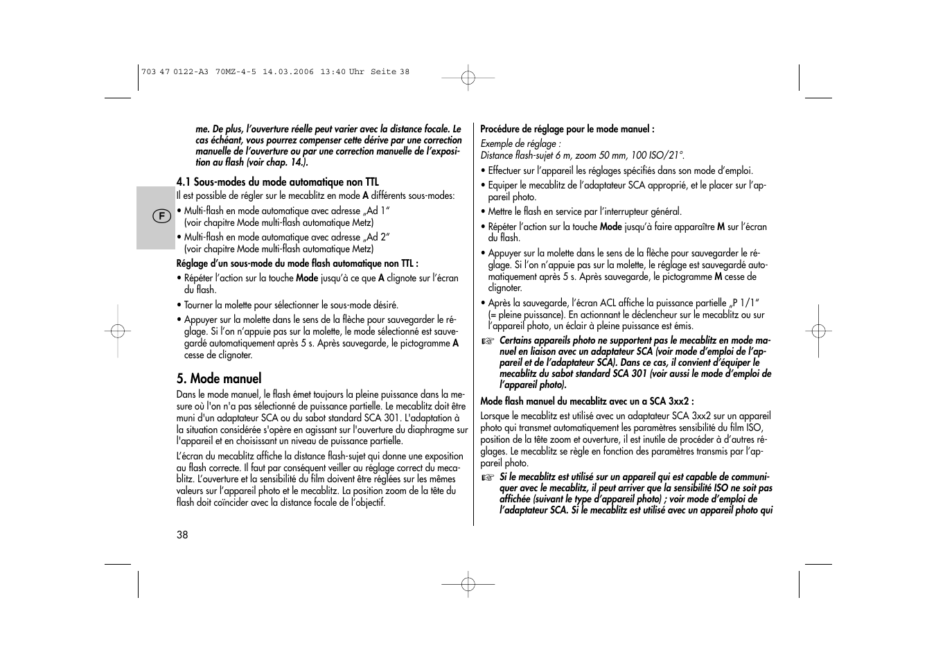 Metz 70 MZ-4/5 User Manual | Page 38 / 180