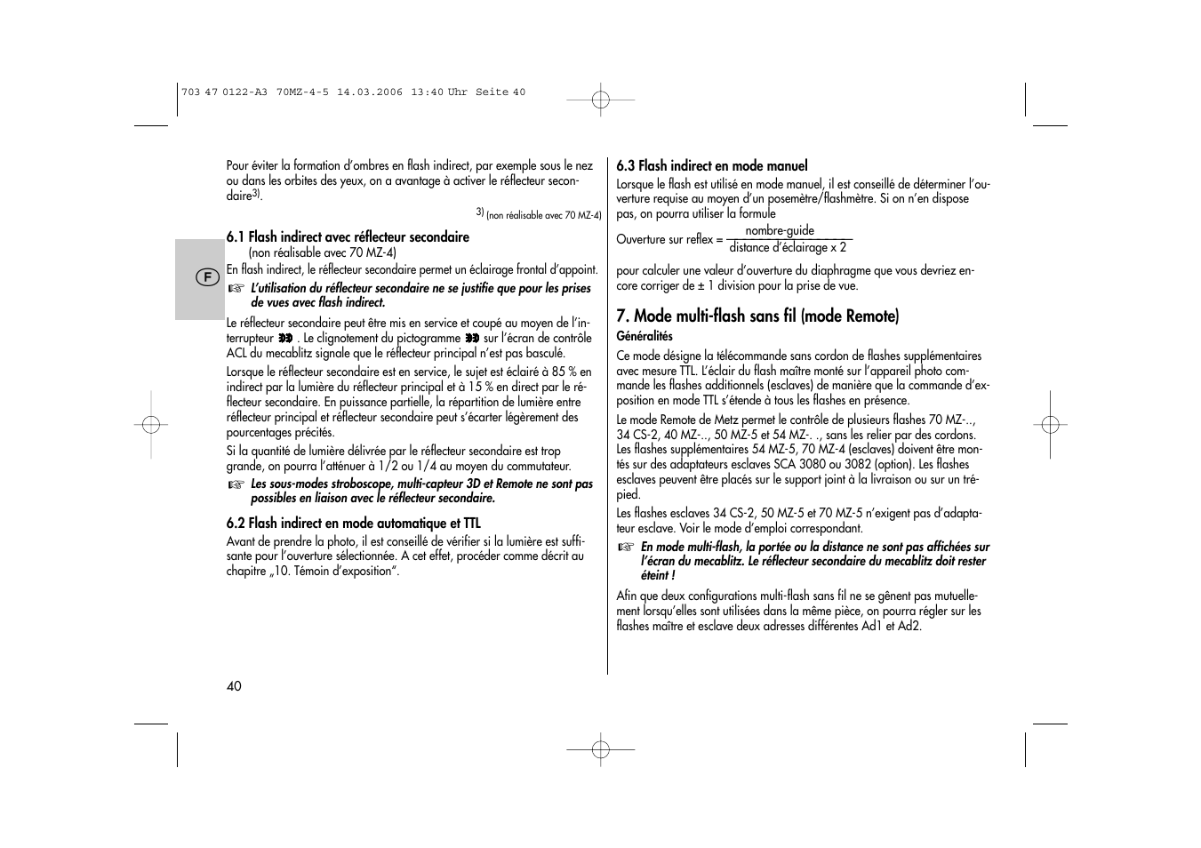 Metz 70 MZ-4/5 User Manual | Page 40 / 180