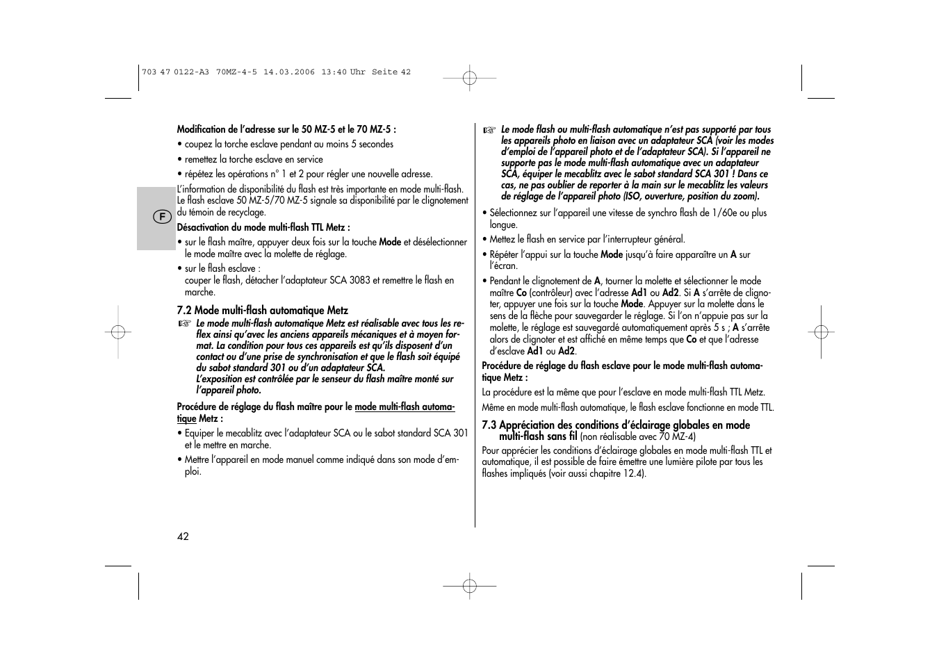 Metz 70 MZ-4/5 User Manual | Page 42 / 180