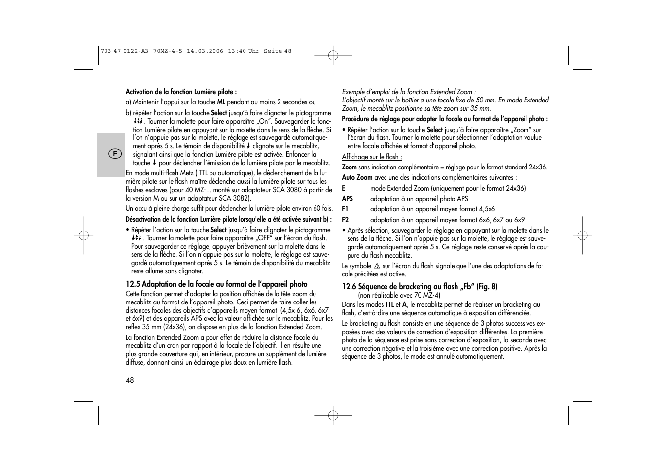 Metz 70 MZ-4/5 User Manual | Page 48 / 180