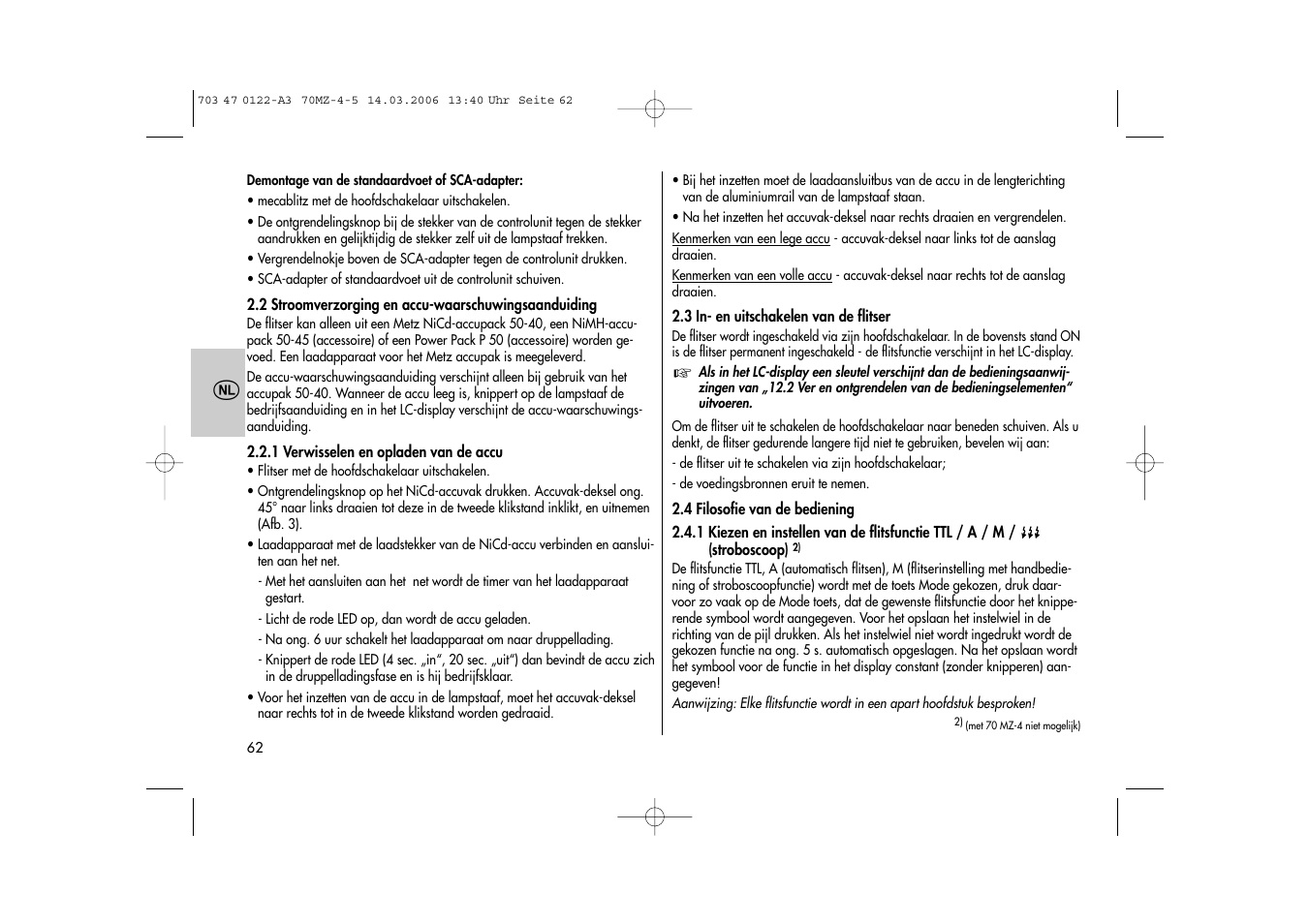 Metz 70 MZ-4/5 User Manual | Page 62 / 180