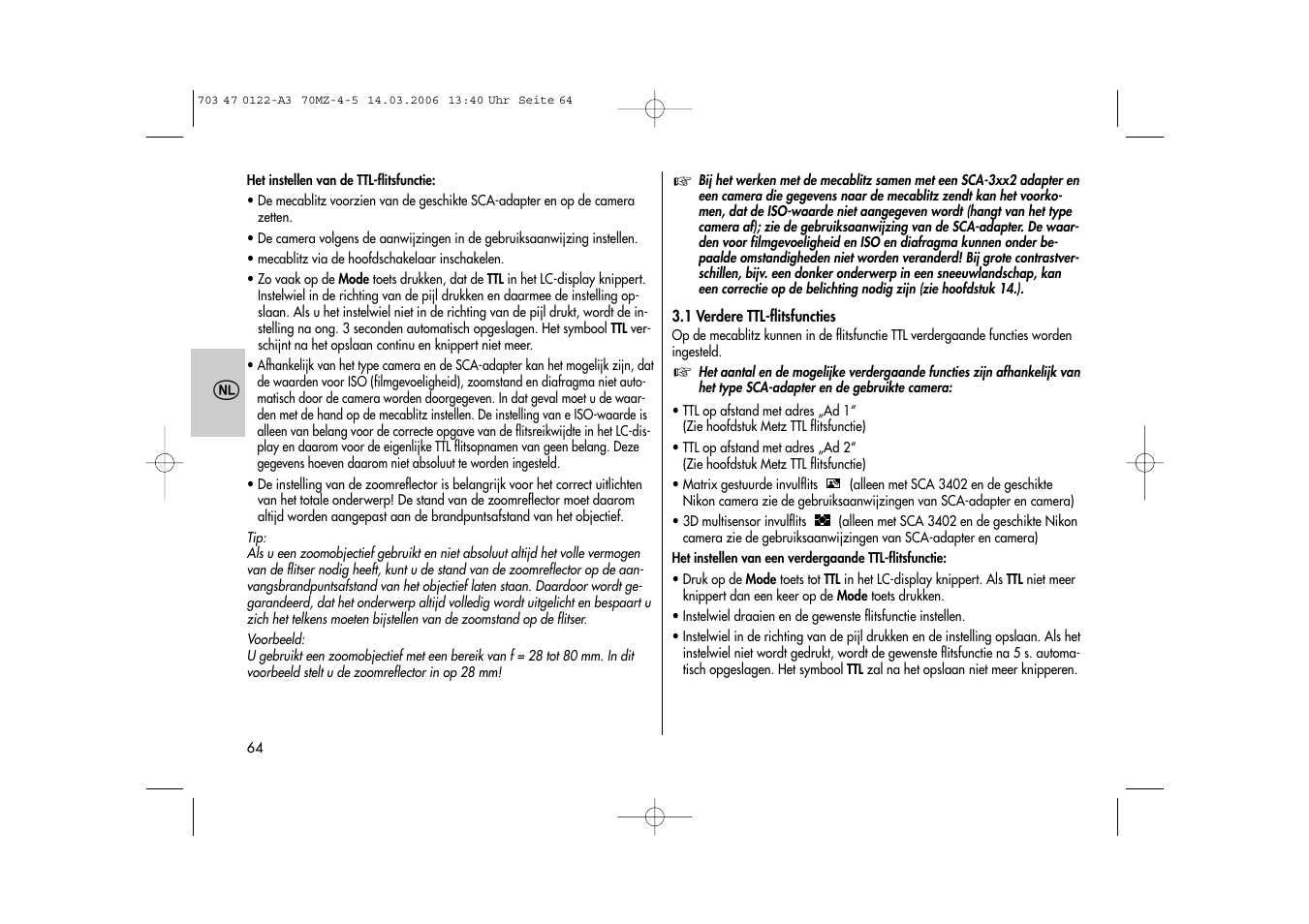 Metz 70 MZ-4/5 User Manual | Page 64 / 180