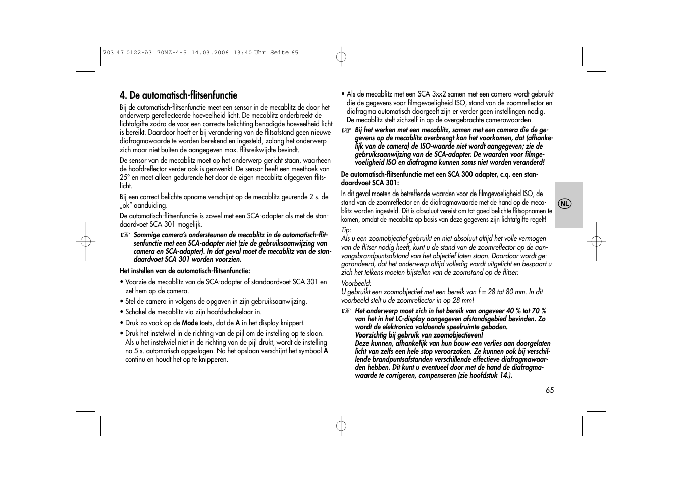Metz 70 MZ-4/5 User Manual | Page 65 / 180