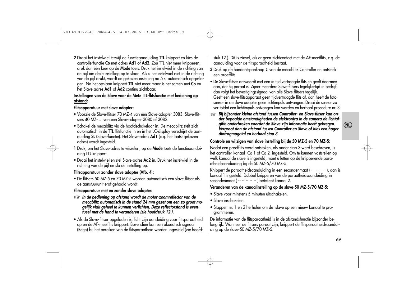 Metz 70 MZ-4/5 User Manual | Page 69 / 180
