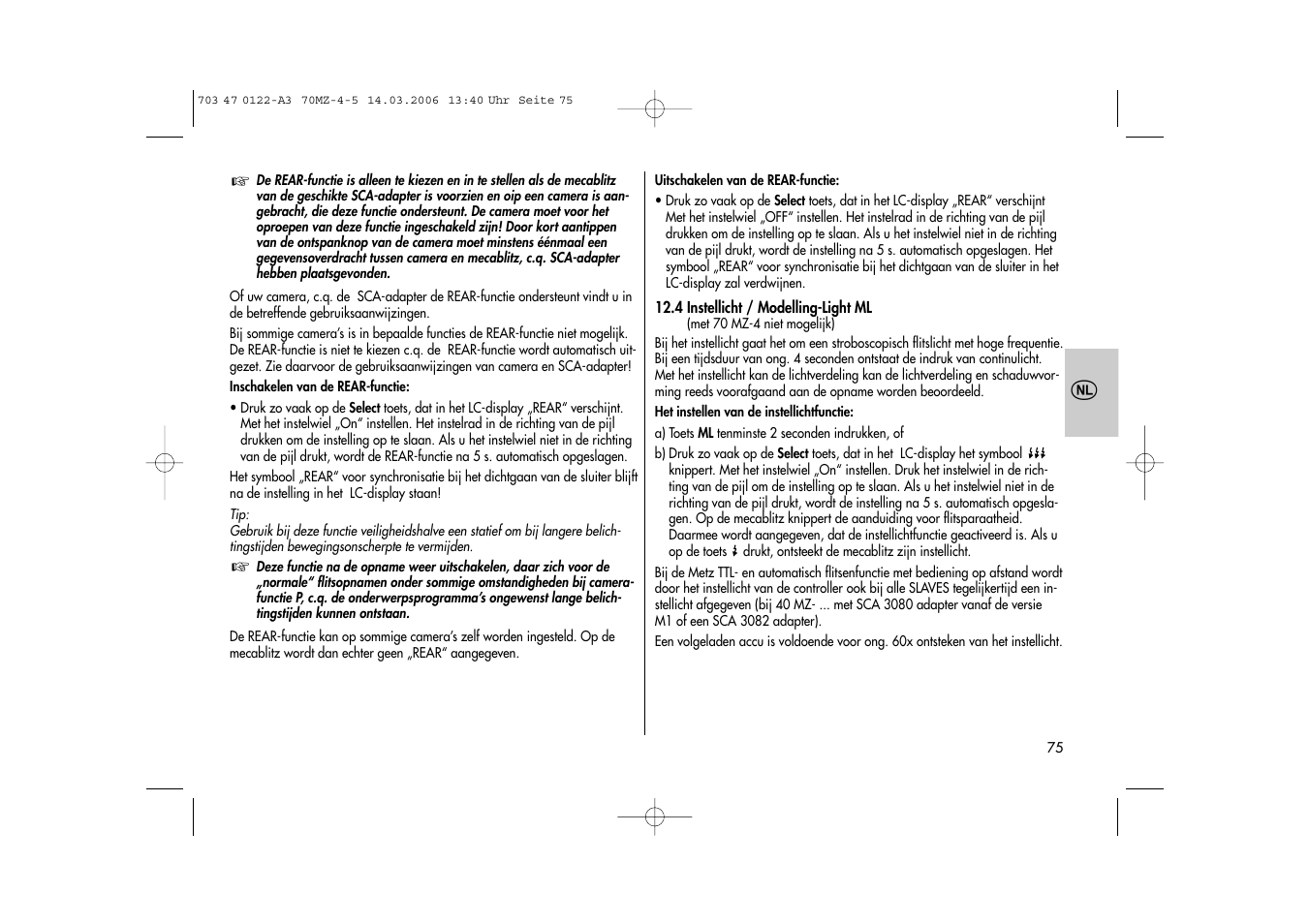 Metz 70 MZ-4/5 User Manual | Page 75 / 180