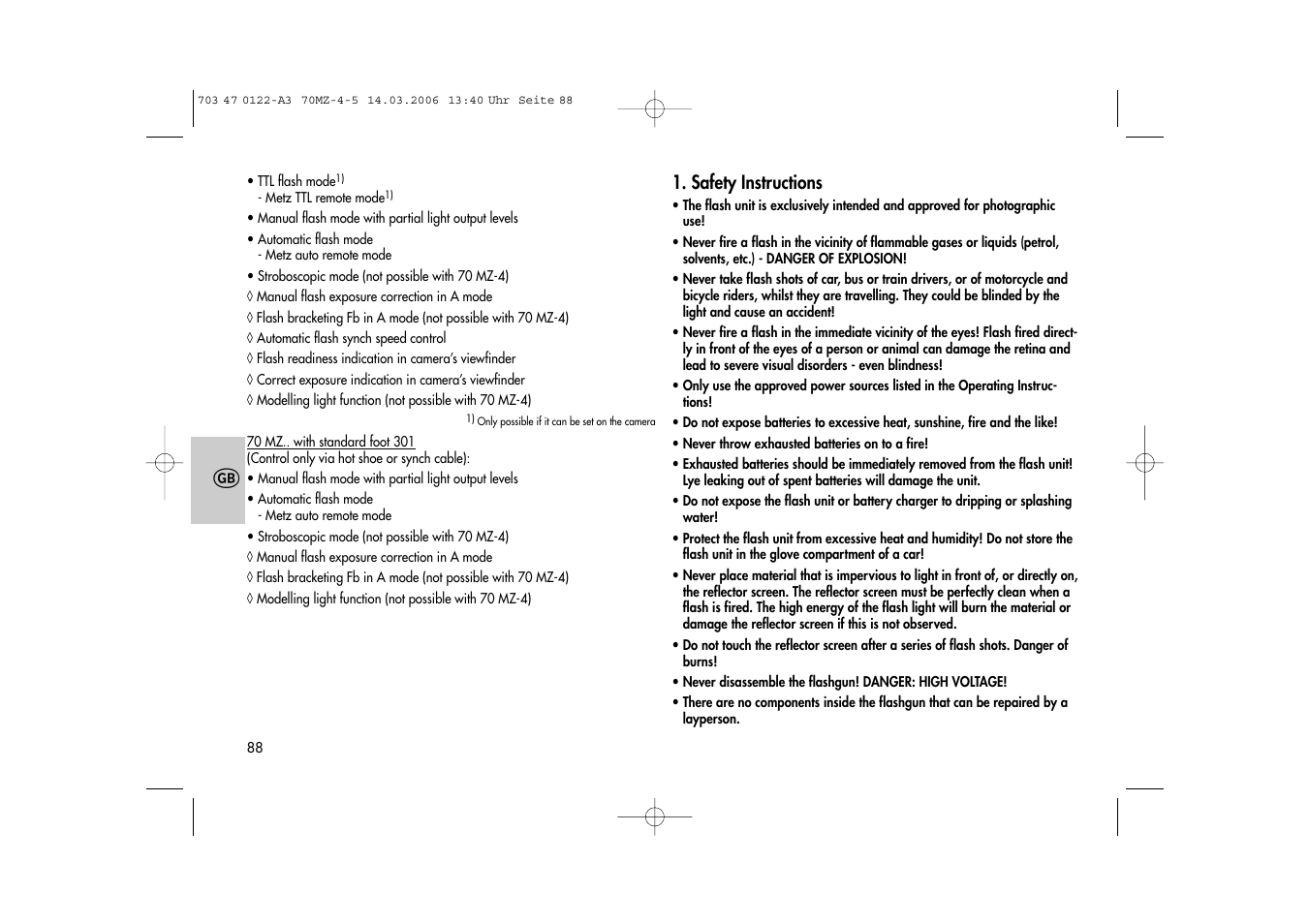 Metz 70 MZ-4/5 User Manual | Page 88 / 180