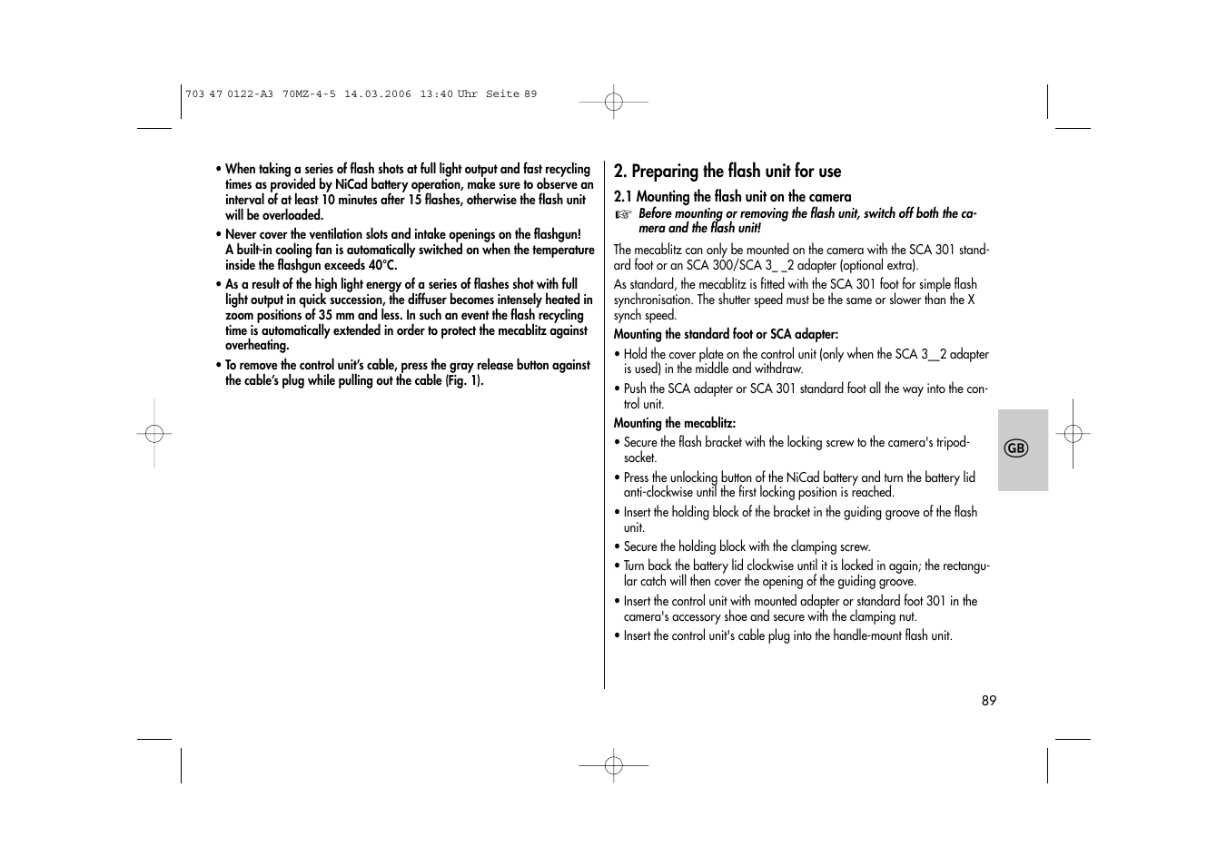 Metz 70 MZ-4/5 User Manual | Page 89 / 180