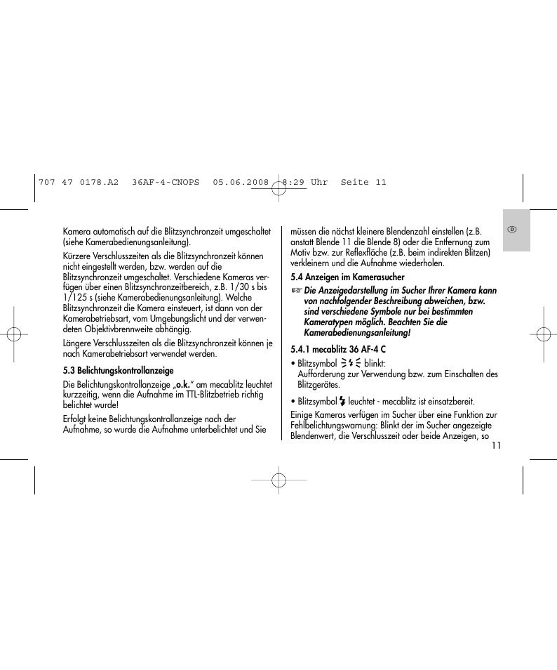 Metz 36 AF-4 O User Manual | Page 11 / 140