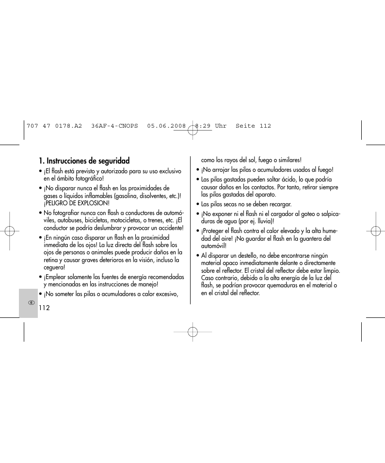 Instrucciones de seguridad | Metz 36 AF-4 O User Manual | Page 112 / 140