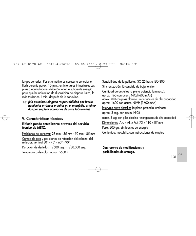 Metz 36 AF-4 O User Manual | Page 131 / 140