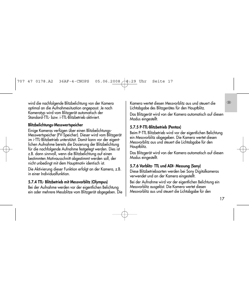 Metz 36 AF-4 O User Manual | Page 17 / 140