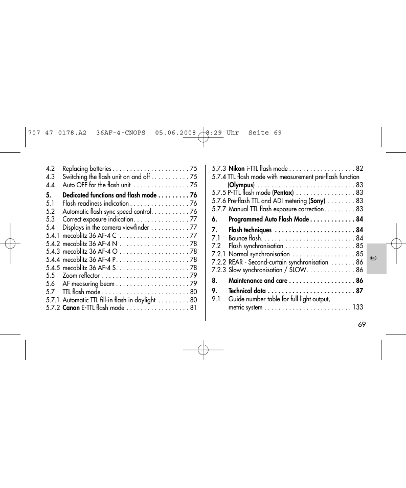 Metz 36 AF-4 O User Manual | Page 69 / 140