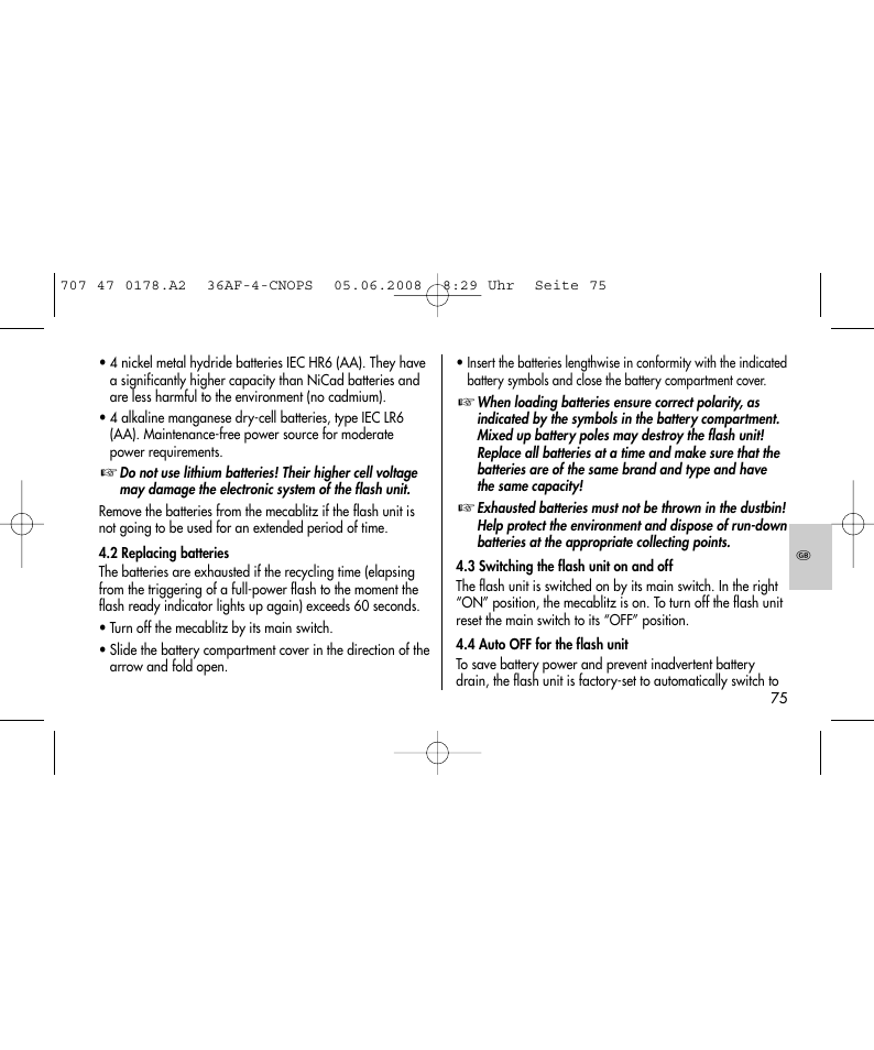 Metz 36 AF-4 O User Manual | Page 75 / 140