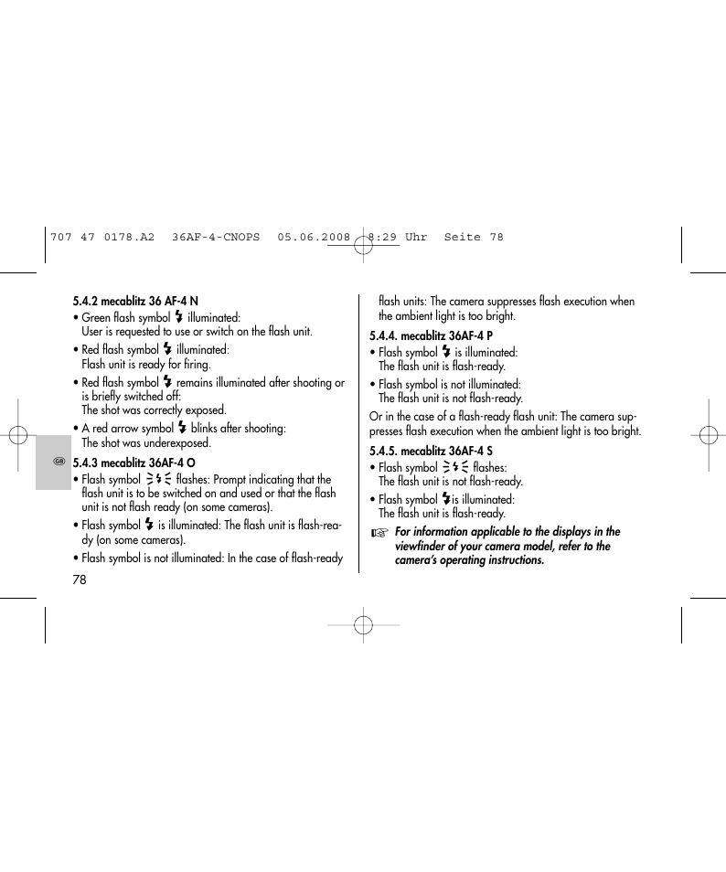 Metz 36 AF-4 O User Manual | Page 78 / 140