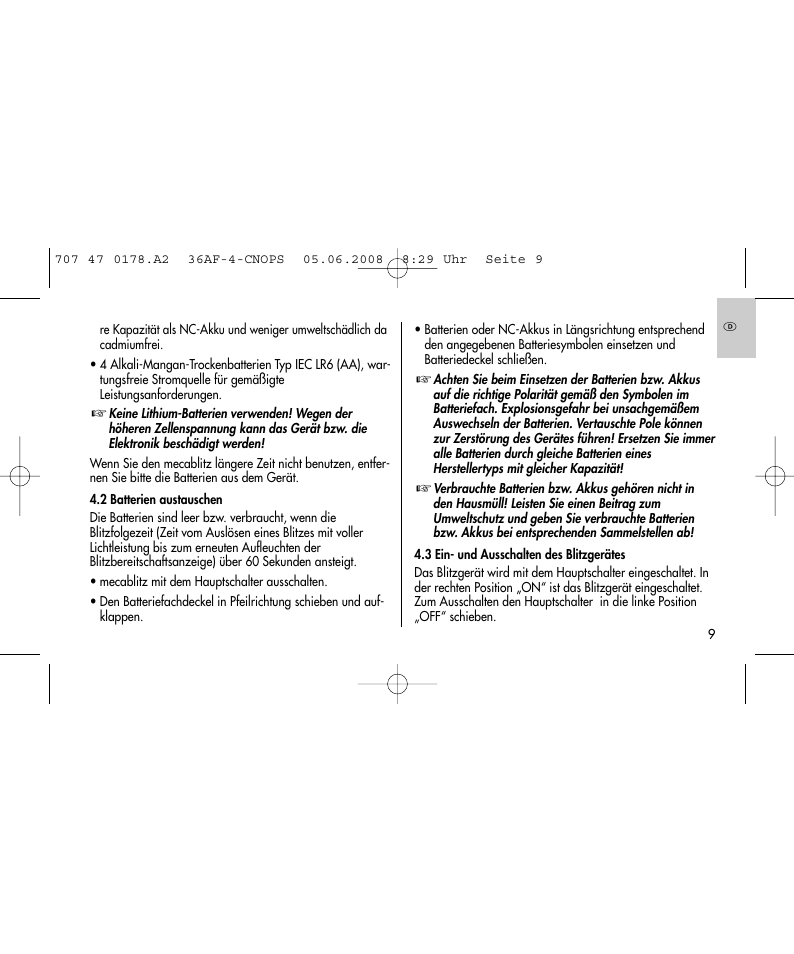 Metz 36 AF-4 O User Manual | Page 9 / 140