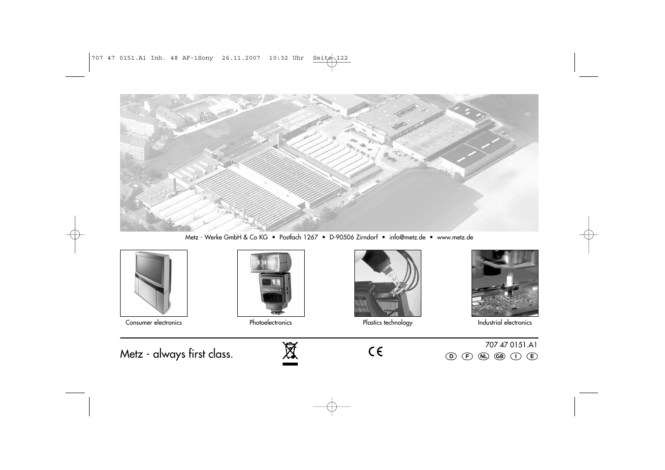 Metz - always first class | Metz 48 AF-1 User Manual | Page 124 / 124
