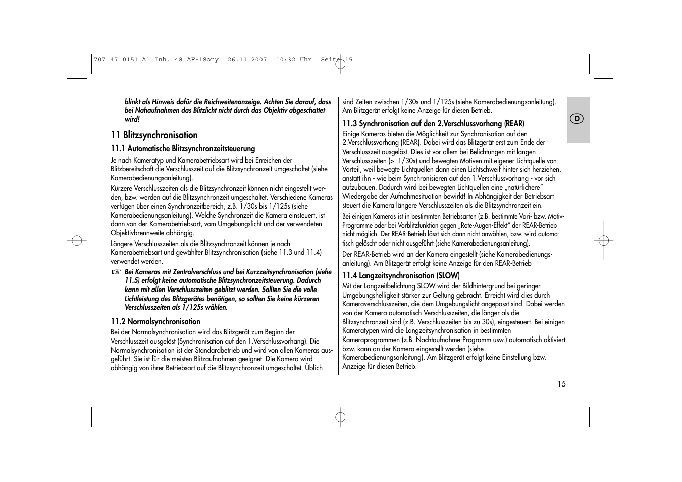 Metz 48 AF-1 User Manual | Page 15 / 124