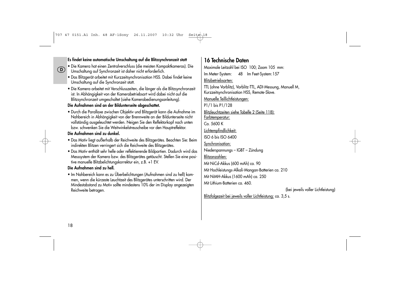 Metz 48 AF-1 User Manual | Page 18 / 124