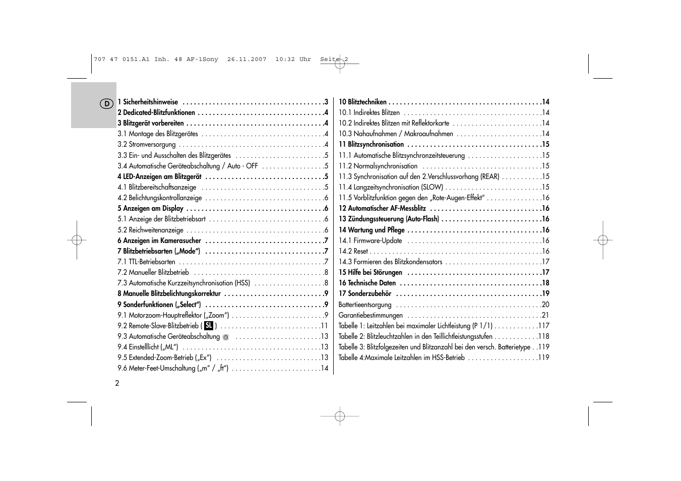 Metz 48 AF-1 User Manual | Page 2 / 124