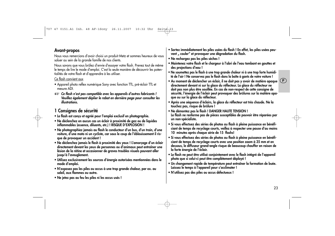Metz 48 AF-1 User Manual | Page 23 / 124