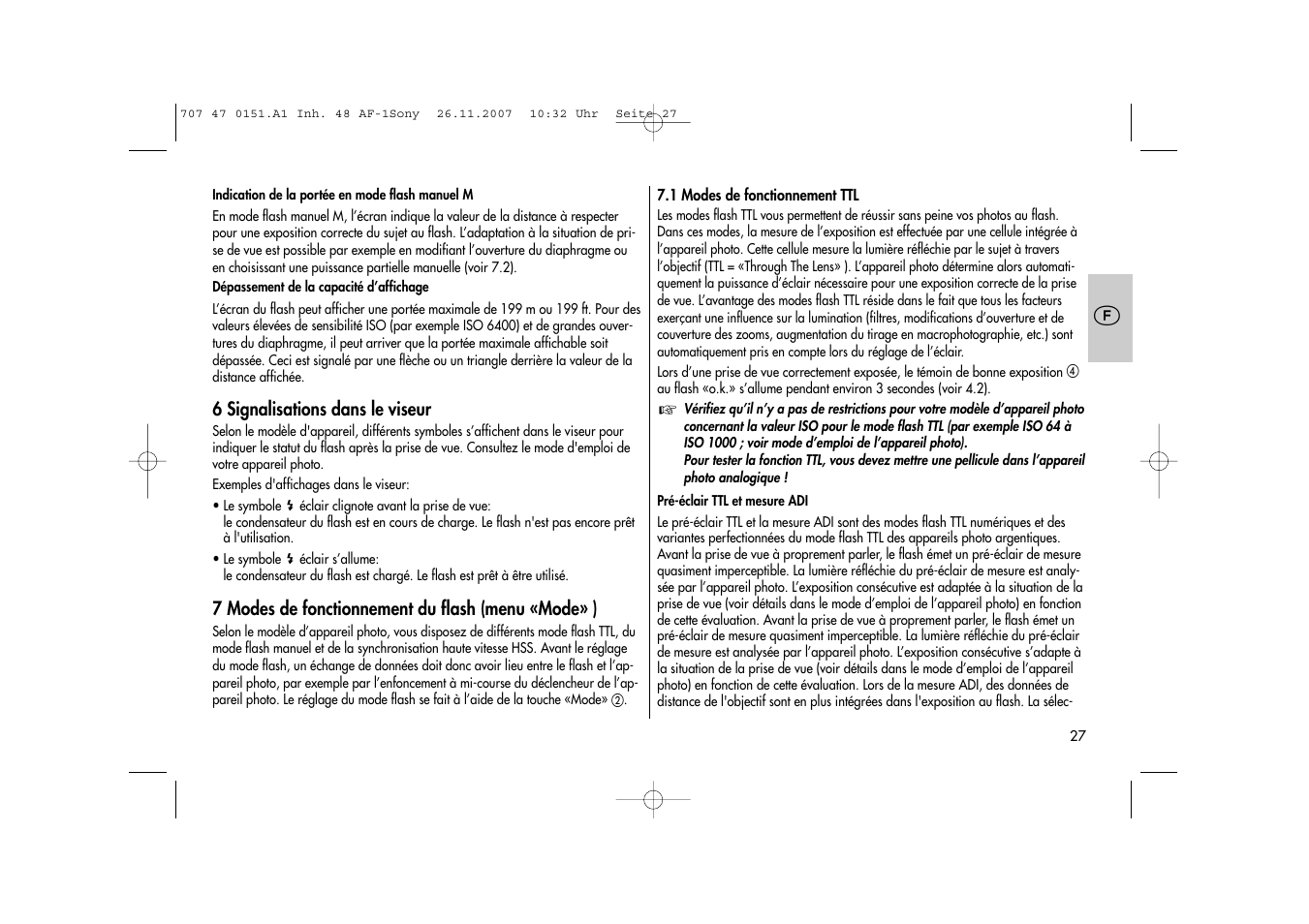 Metz 48 AF-1 User Manual | Page 27 / 124