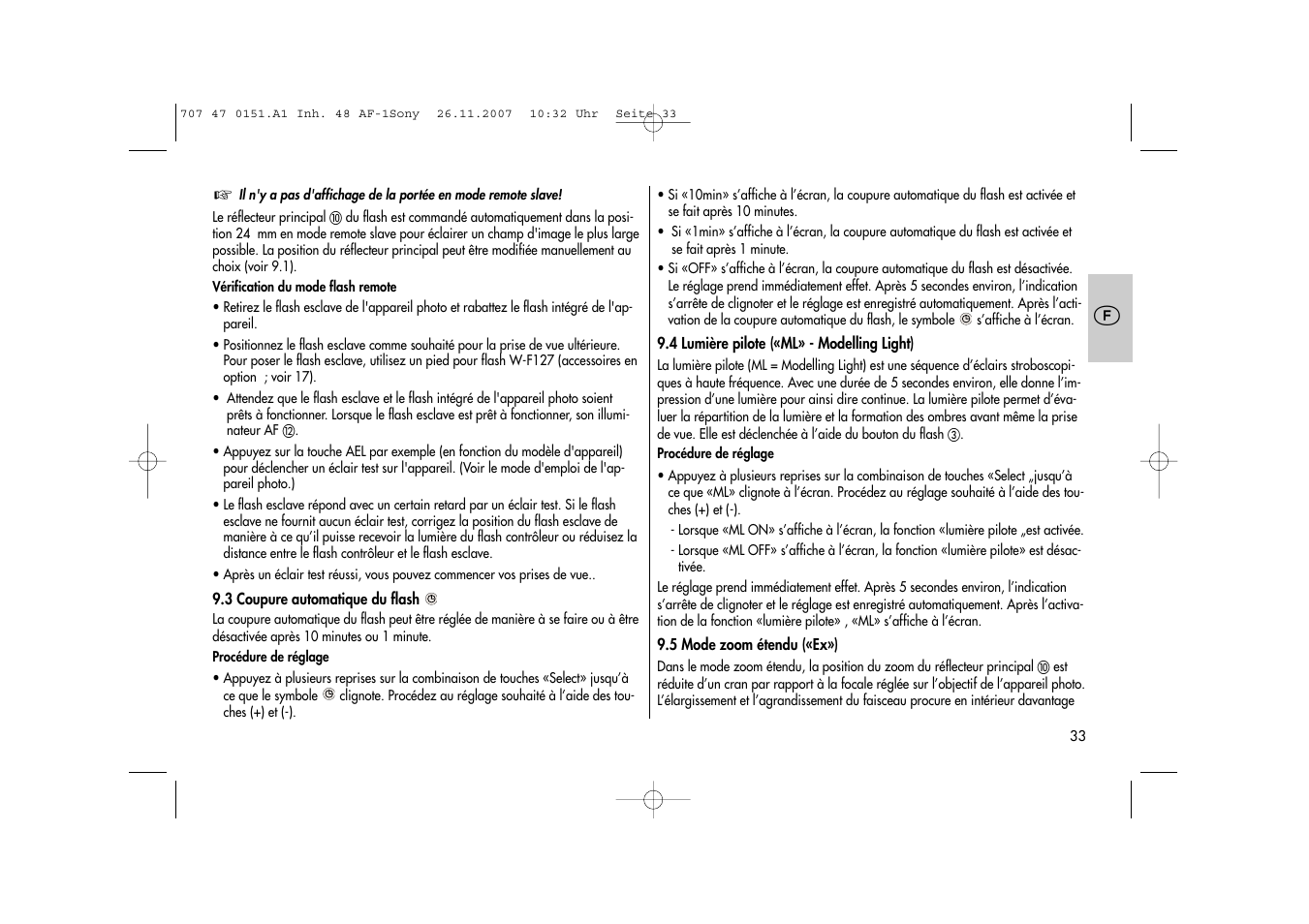 Metz 48 AF-1 User Manual | Page 33 / 124