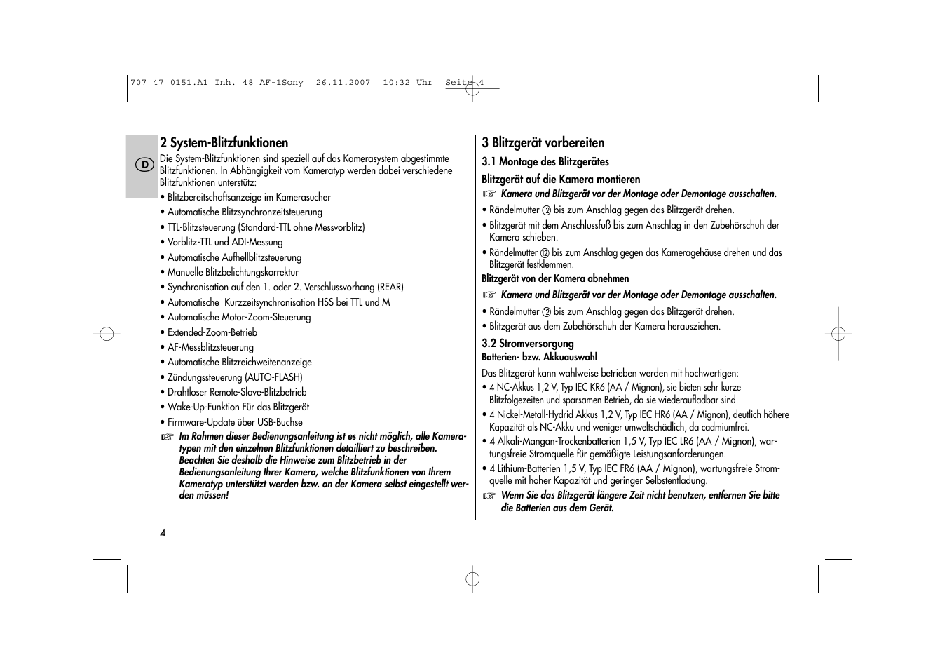 Metz 48 AF-1 User Manual | Page 4 / 124