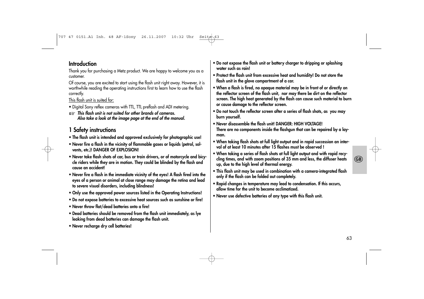 Metz 48 AF-1 User Manual | Page 63 / 124
