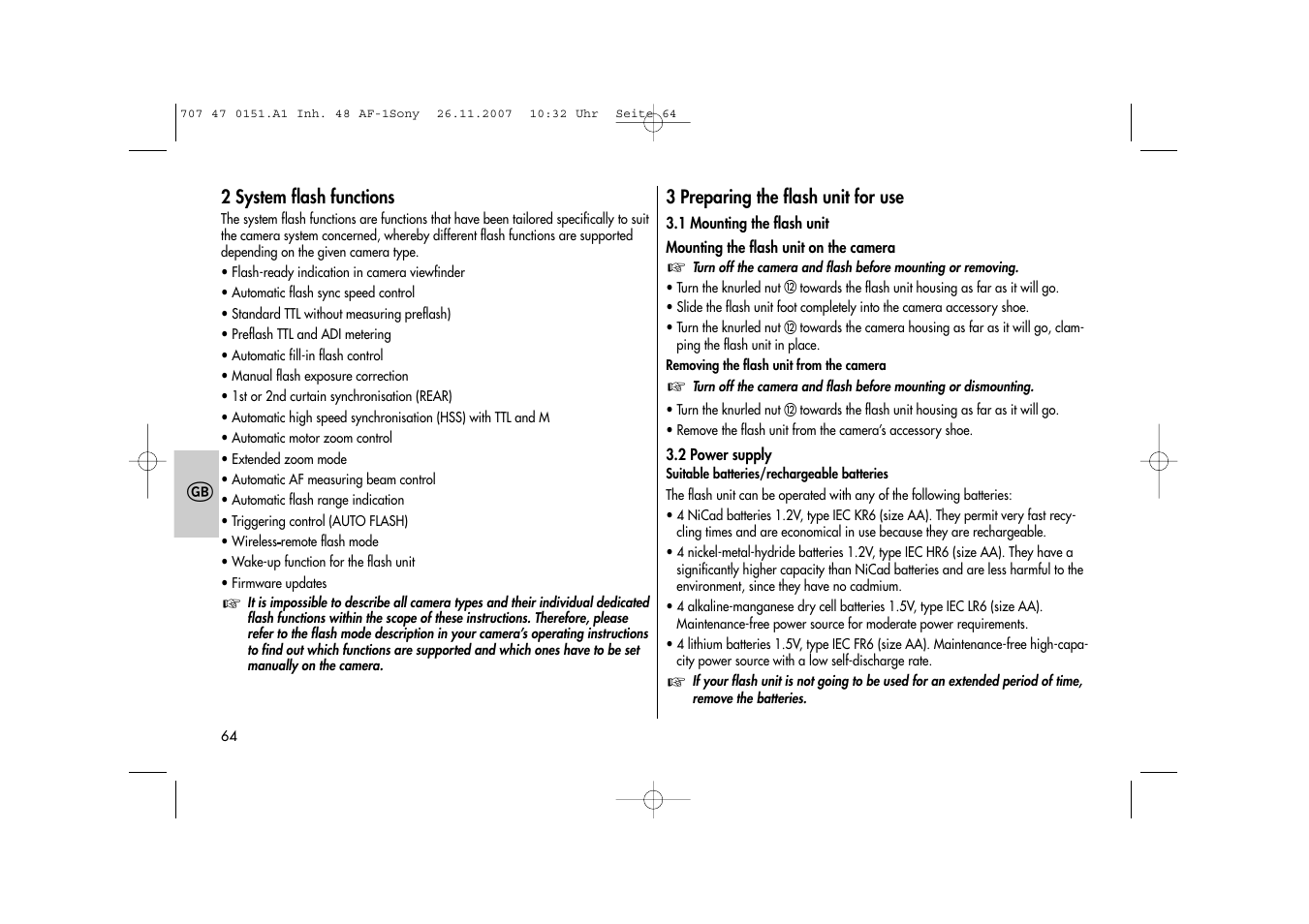 Metz 48 AF-1 User Manual | Page 64 / 124