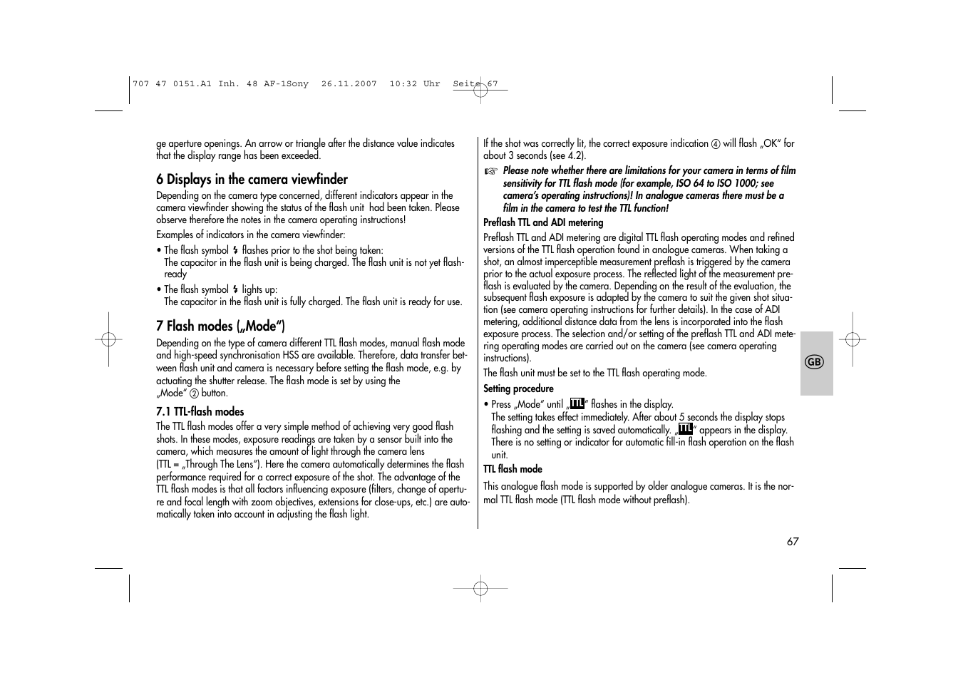Metz 48 AF-1 User Manual | Page 67 / 124