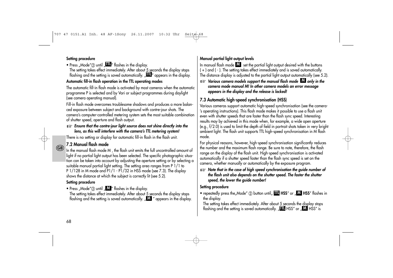 Metz 48 AF-1 User Manual | Page 68 / 124