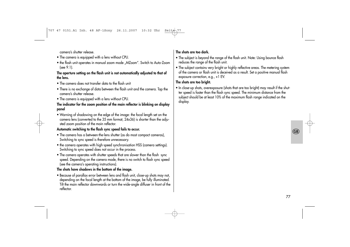 Metz 48 AF-1 User Manual | Page 77 / 124