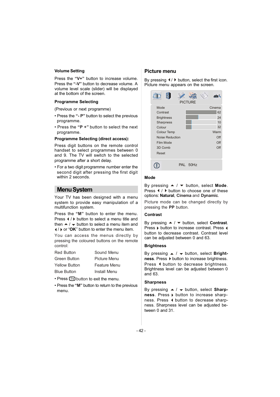 Menu system | Metz 42TN92 User Manual | Page 12 / 32