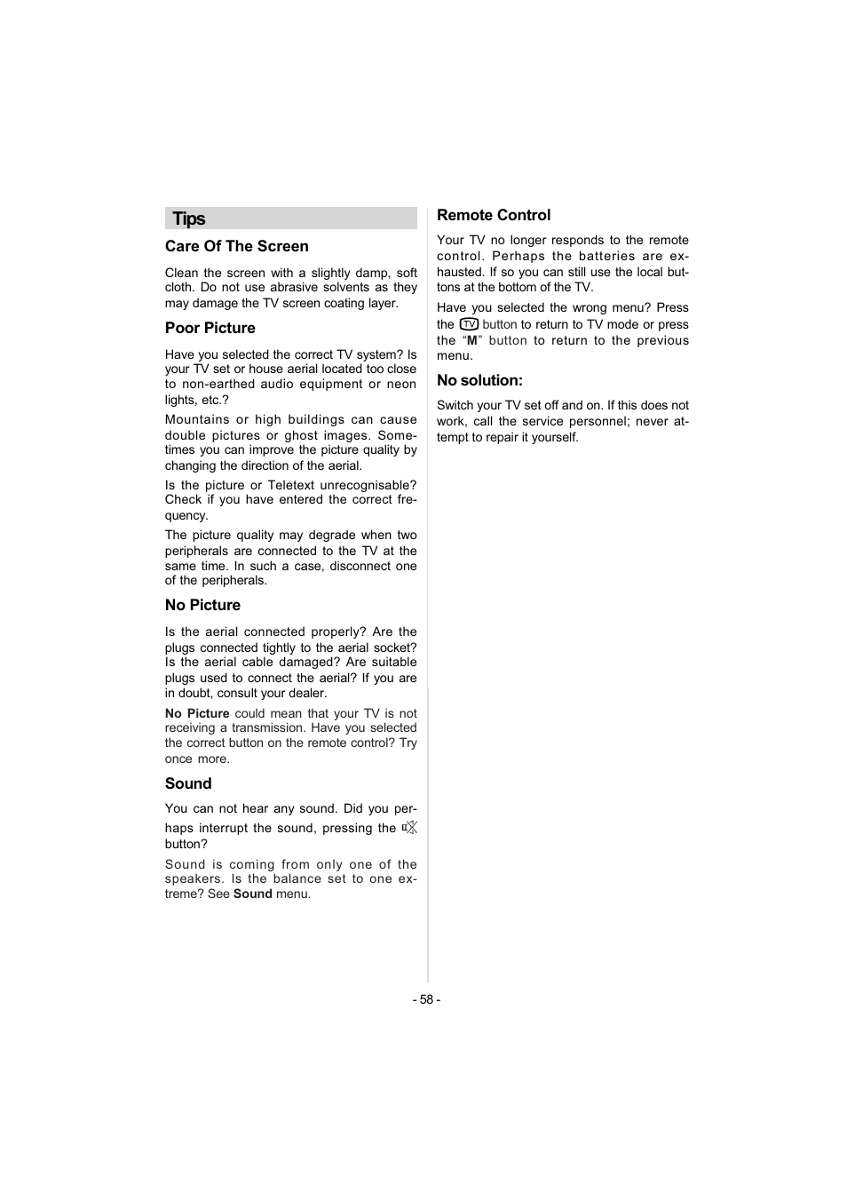 Tips | Metz 42TN92 User Manual | Page 28 / 32