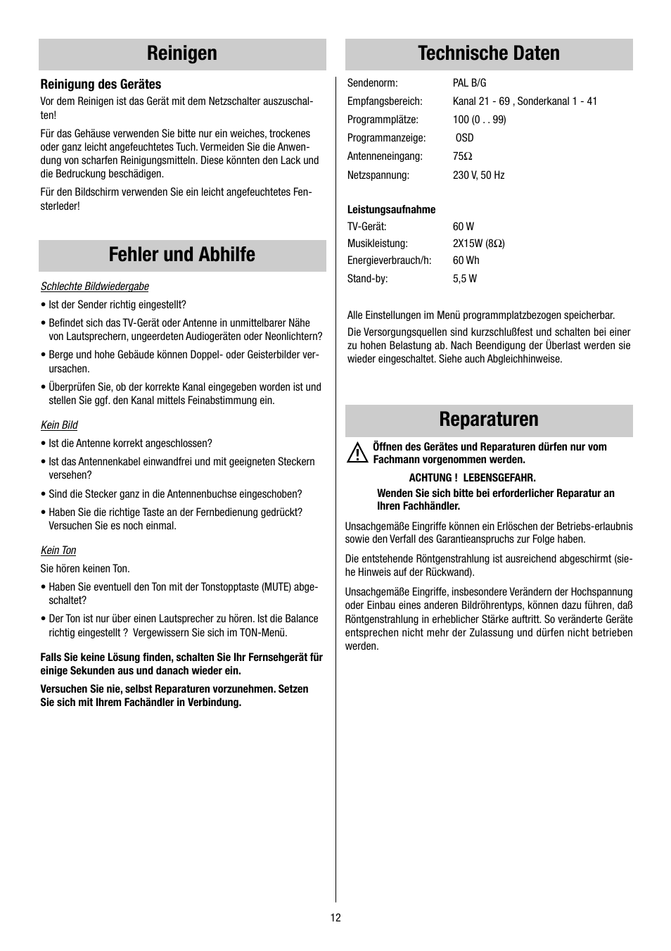 Metz 55TH34 VT User Manual | Page 12 / 37