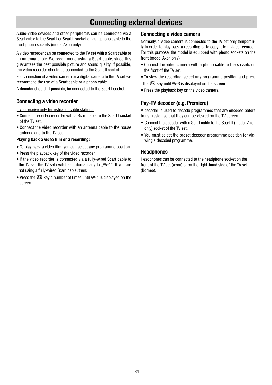 Connecting external devices | Metz 55TH34 VT User Manual | Page 34 / 37