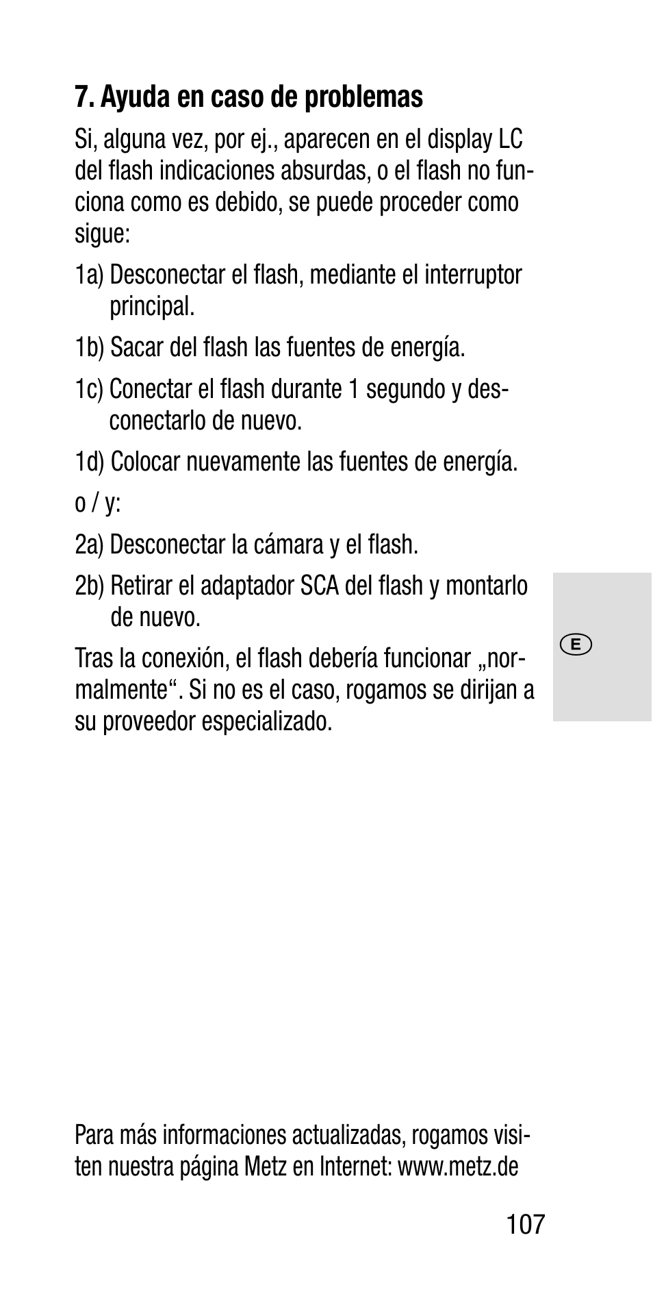 Metz SCA 3202-M User Manual | Page 107 / 112