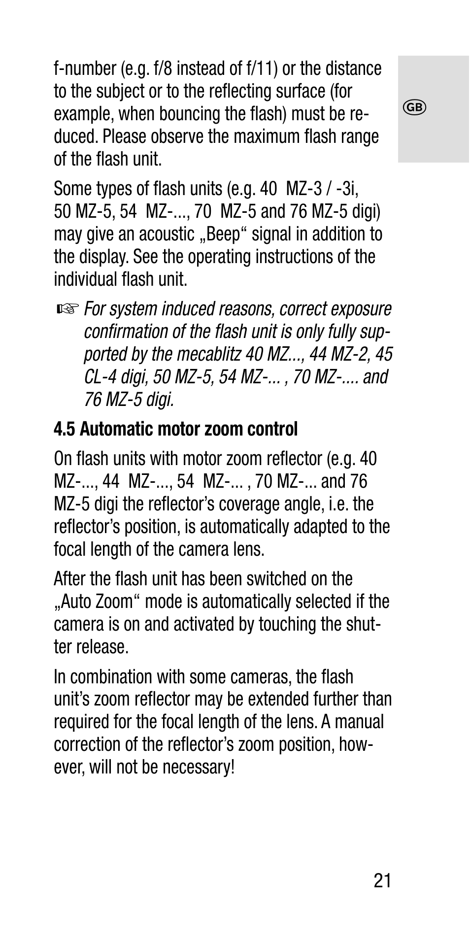 Metz SCA 3202-M User Manual | Page 21 / 112