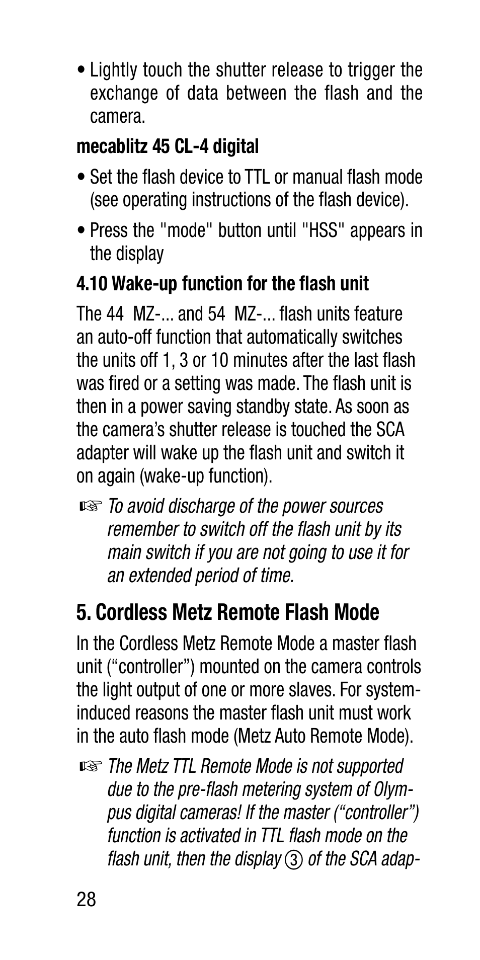 Metz SCA 3202-M User Manual | Page 28 / 112