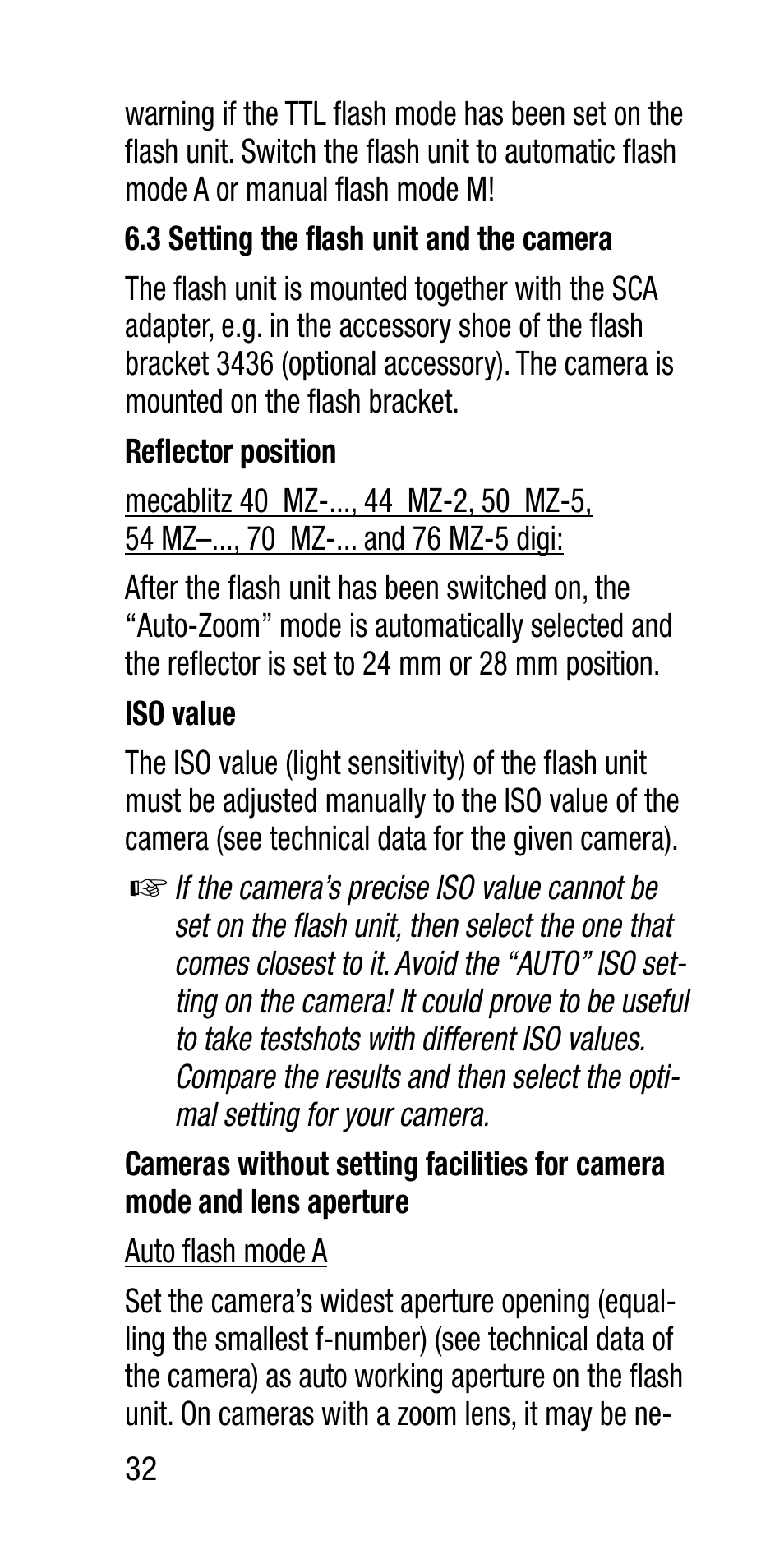 Metz SCA 3202-M User Manual | Page 32 / 112