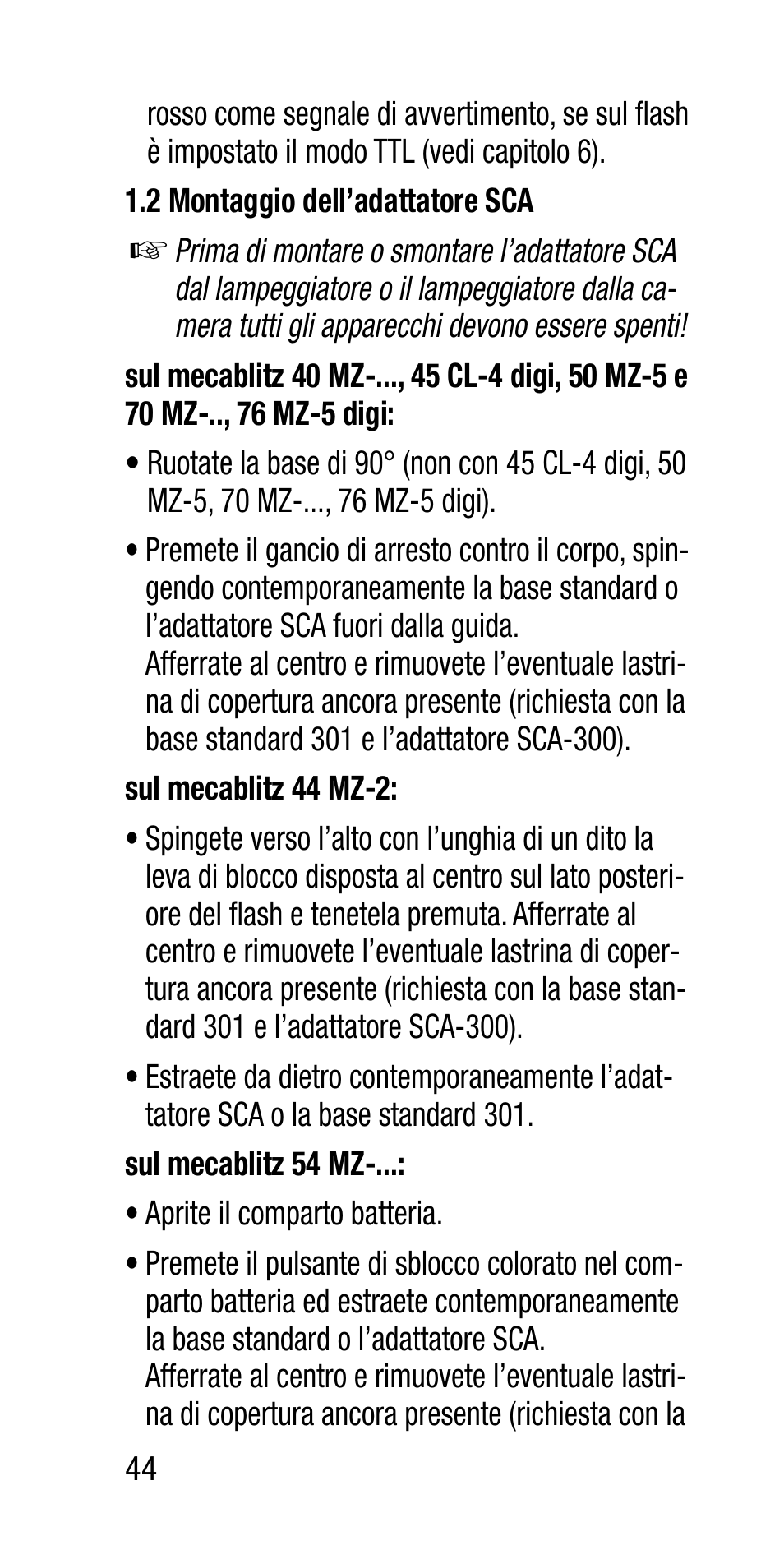 Metz SCA 3202-M User Manual | Page 44 / 112
