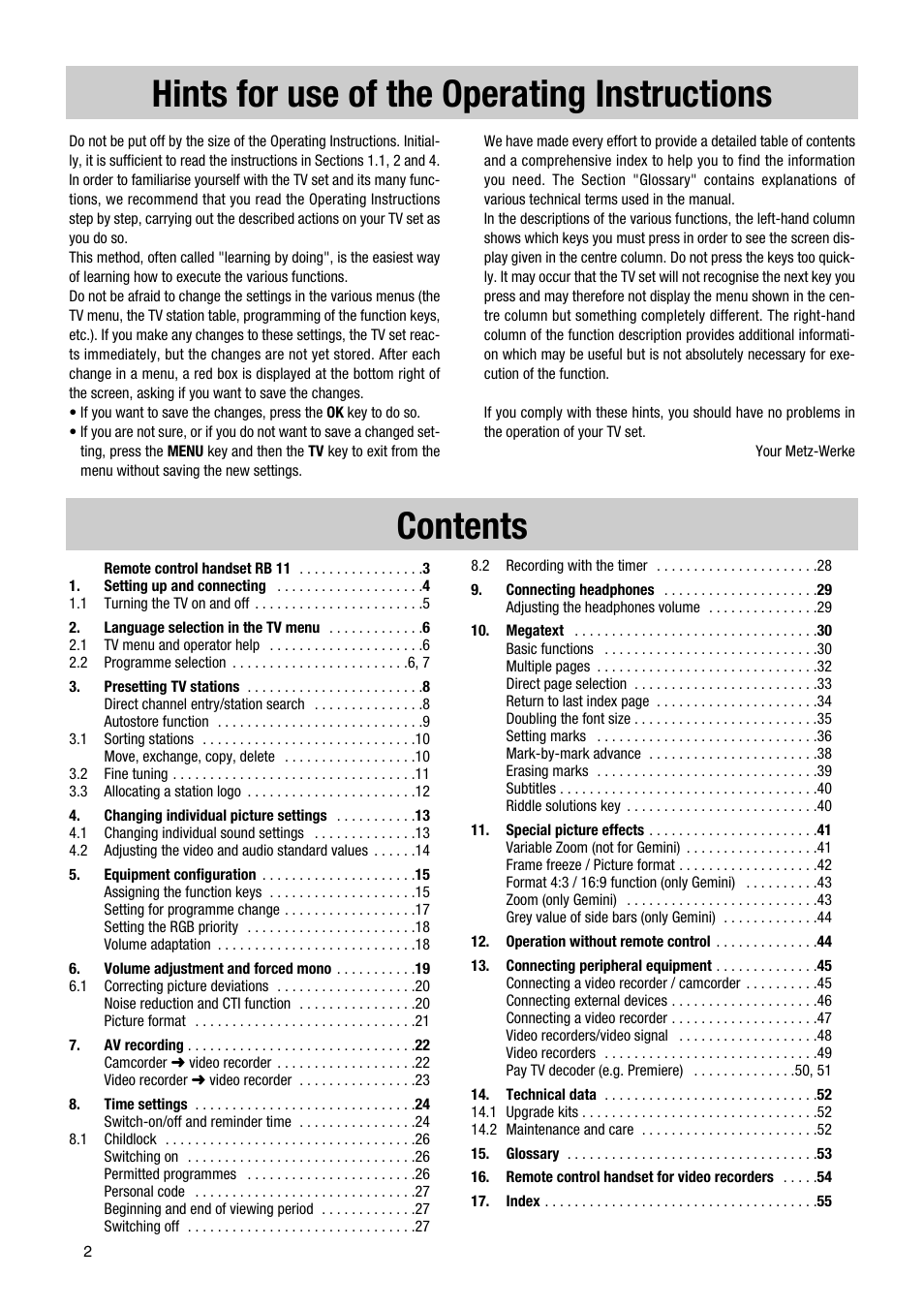 Metz Elba 63 TD 61 - 100 MT User Manual | Page 2 / 56