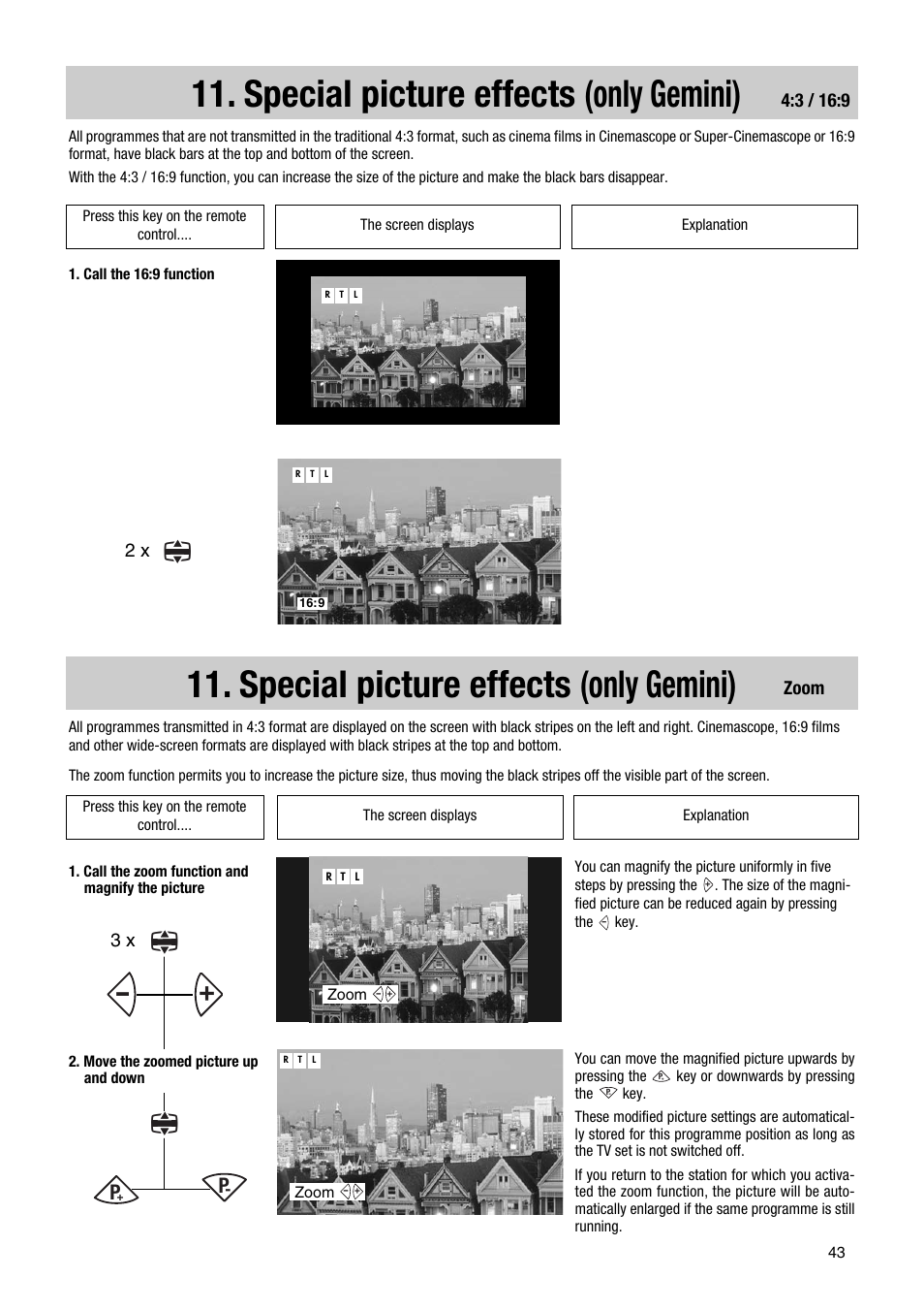 Special picture effects (only gemini) | Metz Elba 63 TD 61 - 100 MT User Manual | Page 43 / 56