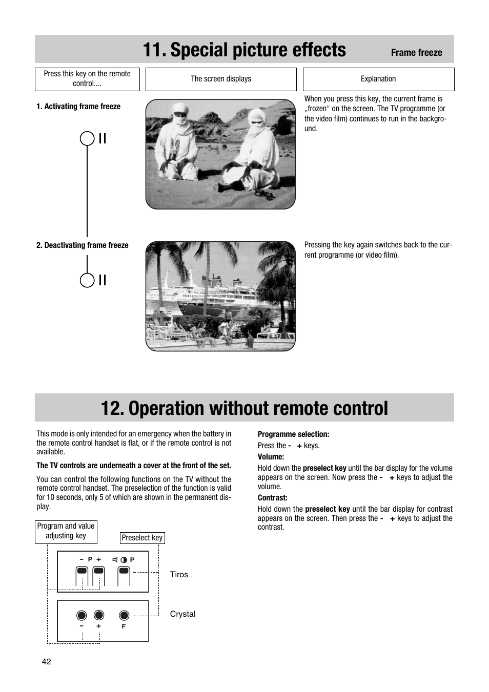 Special picture effects, Operation without remote control | Metz 63 TF 51 User Manual | Page 42 / 54