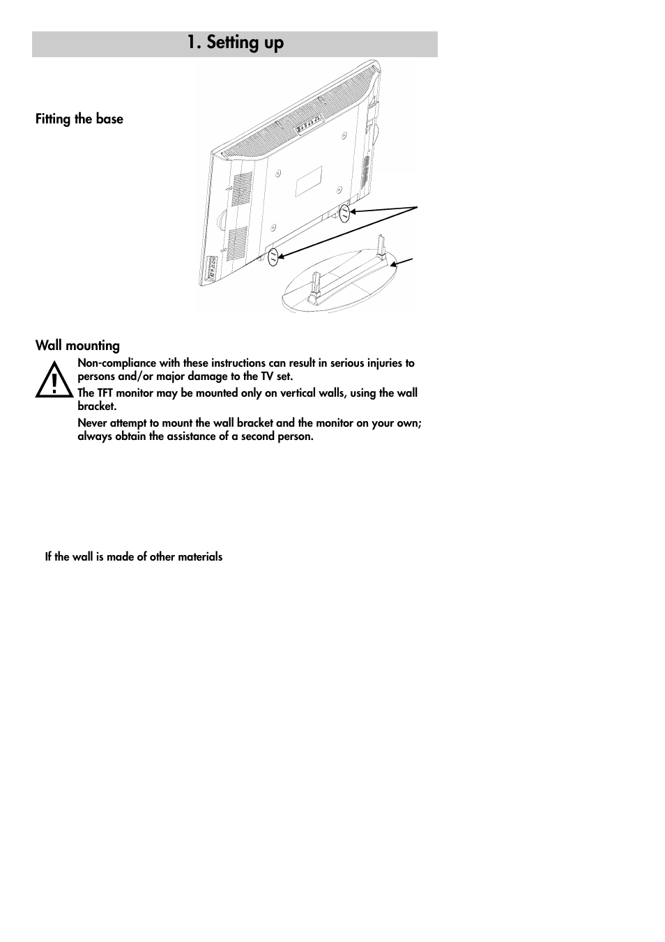 Setting up | Metz 30 LCD-TV PIP User Manual | Page 3 / 48