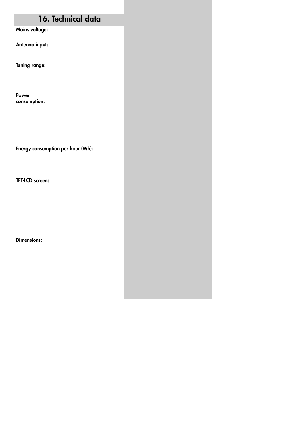 Technical data | Metz 30 LCD-TV PIP User Manual | Page 37 / 48