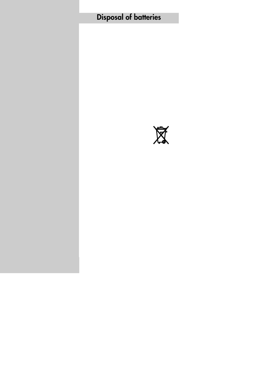 Disposal of batteries | Metz 30 LCD-TV PIP User Manual | Page 38 / 48